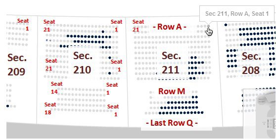 Pittsburgh Steelers Seating Chart Row and Seat Numbers