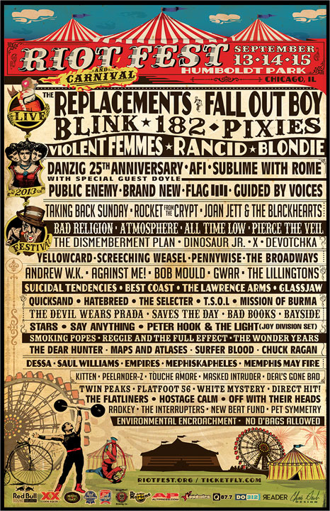 Riot Fest Lineup History 2012