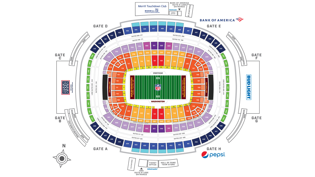 Washington Commanders stadium seating chart